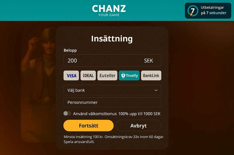 chanz deposit page
